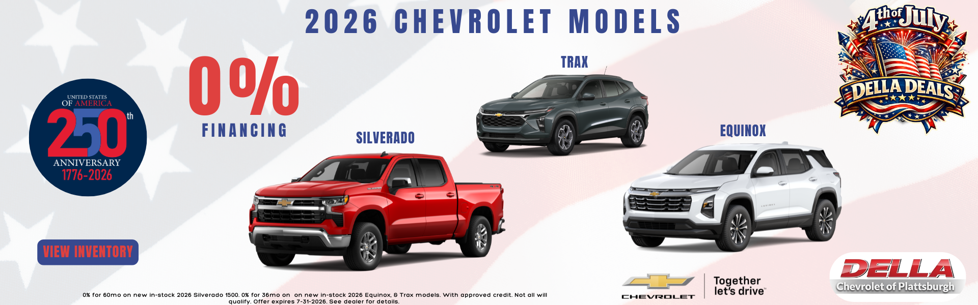 2026 Chevrolet 0% Financing Rate